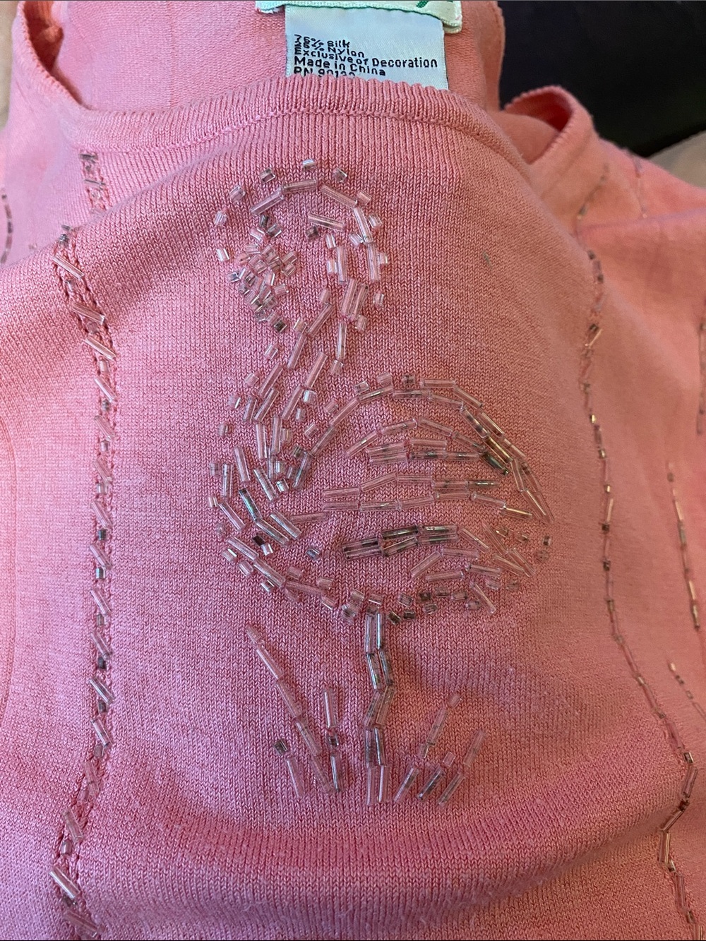 80s/90s beaded pink flamingo t-shirt - Picture 6 of 6